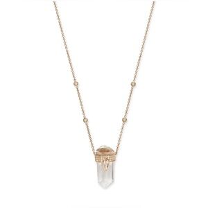 JACQUIE AICHE PAVE DIAMOND + QUARTZ CRYSTAL NECKLACE gold diamonds one of a kind